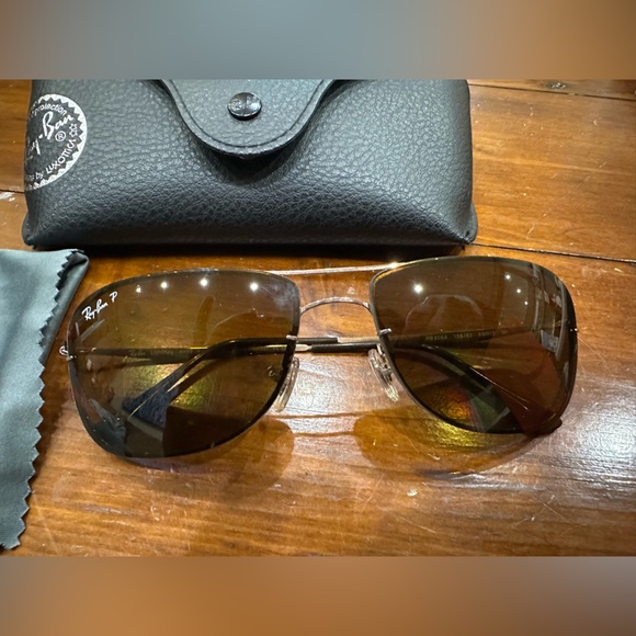 RAY-BAN Titanium Matte Gold / Brown Gradient RB8054 - Picture 9 of 12
